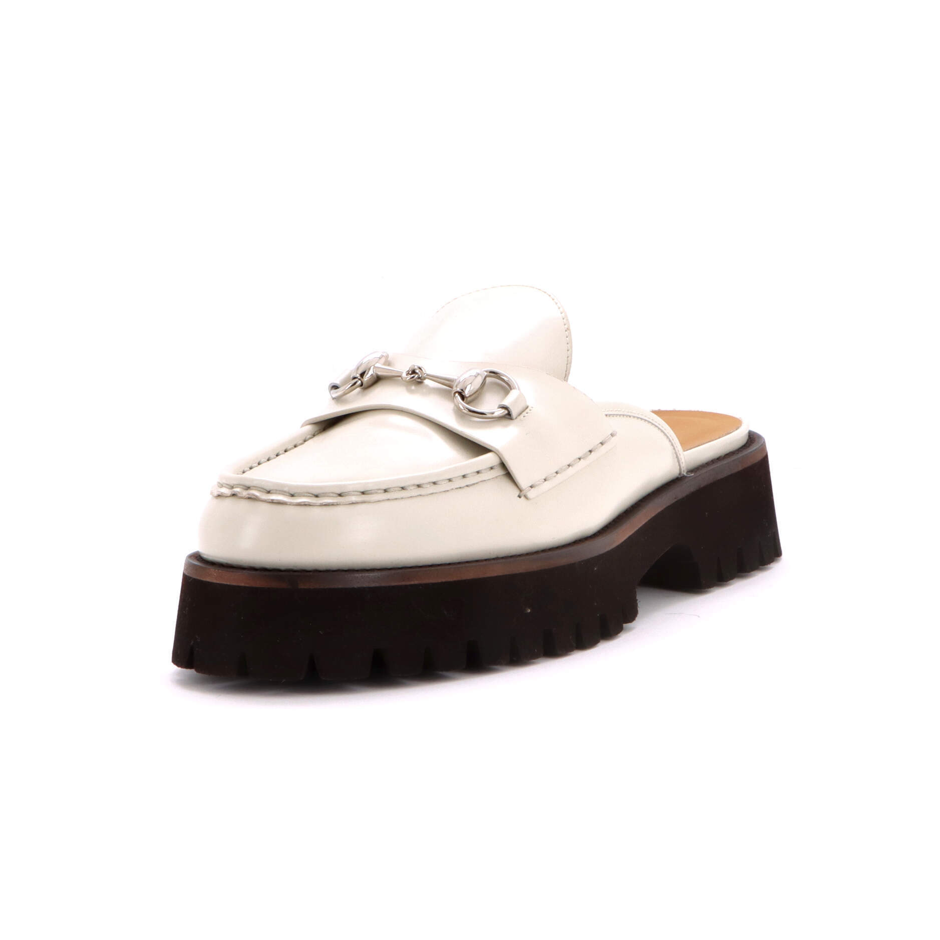 Gucci Women's Horsebit Flatform Mules Leather